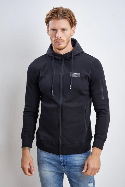 Replay Jacket for man ריפלי ג'ינס קפוצ'ון פול זיפ בצבע שחור